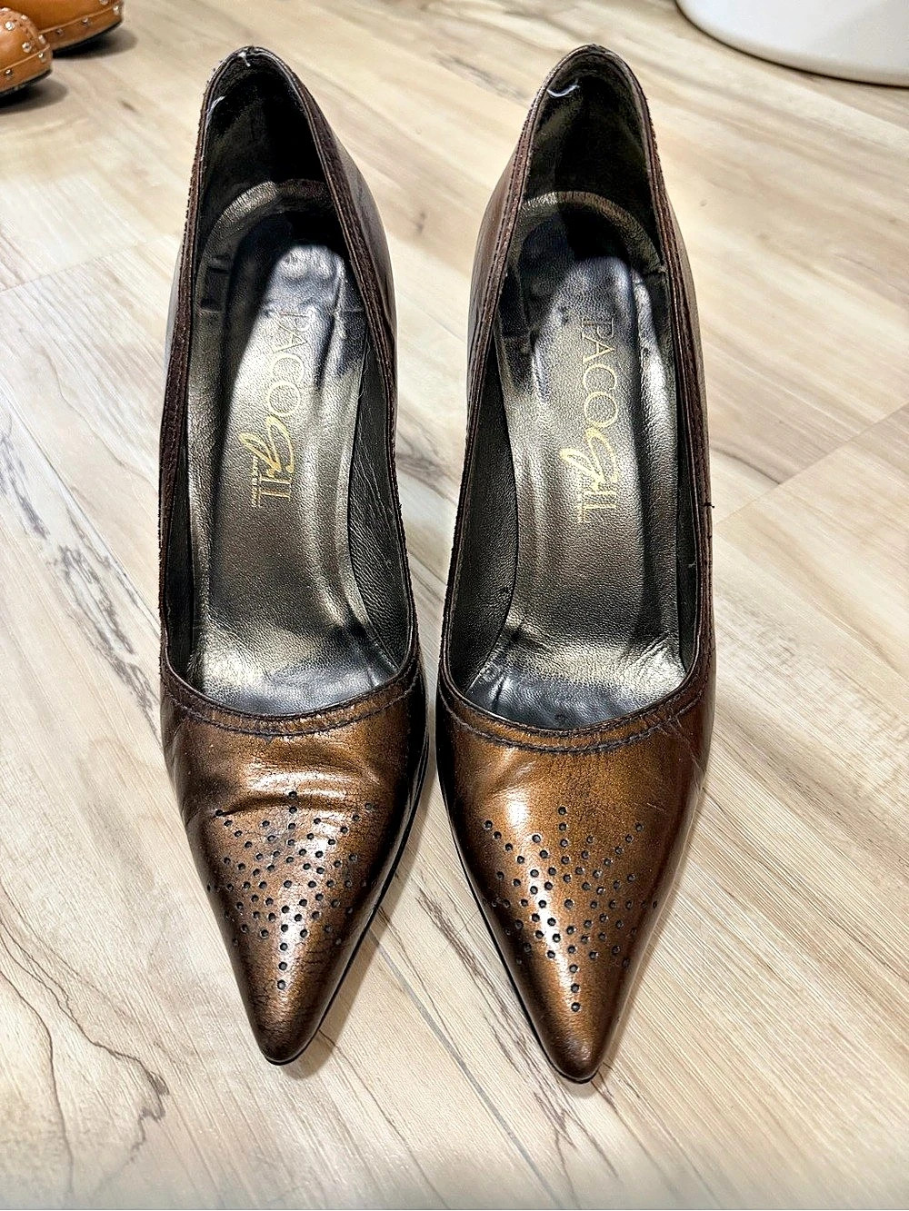 Paco Gil Brown Pointed-Toe Heels